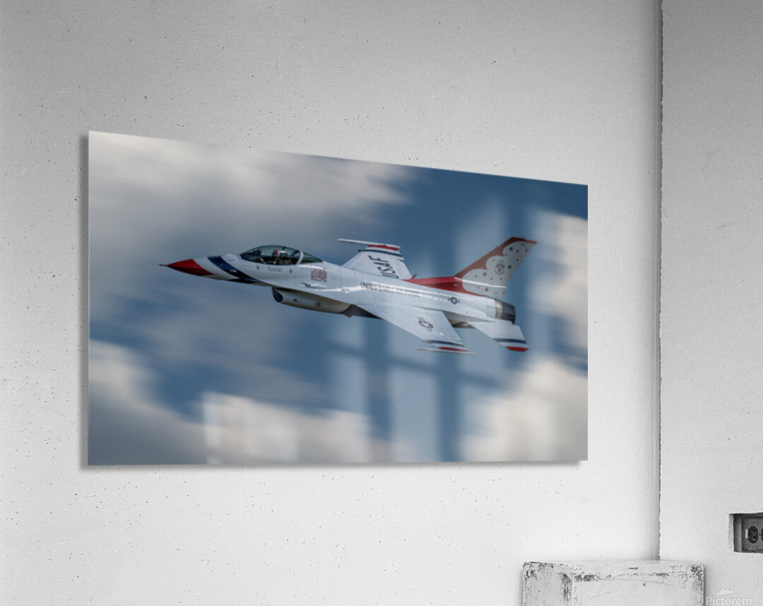 US Air Force F-16 Falcon - Thunderbirds Opposing Solo tears up the sky Acrylic Print