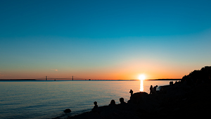 Sunset and the Mackinac Bridge