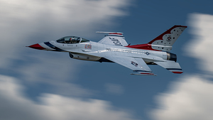 US Air Force F-16 Falcon - Thunderbirds Opposing Solo tears up the sky
