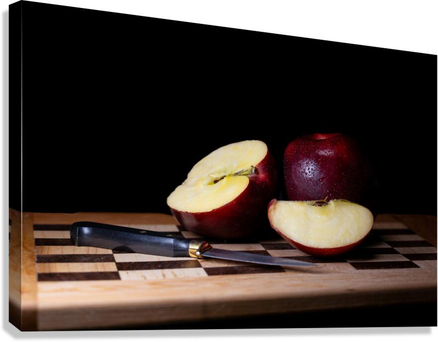 Apples on a Cutting Board Canvas Print