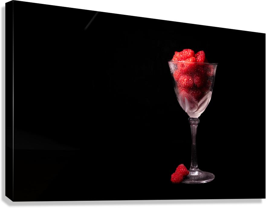 Raspberries in a Wine Glass Canvas Print