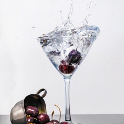 Cherries in a Vodka Martini