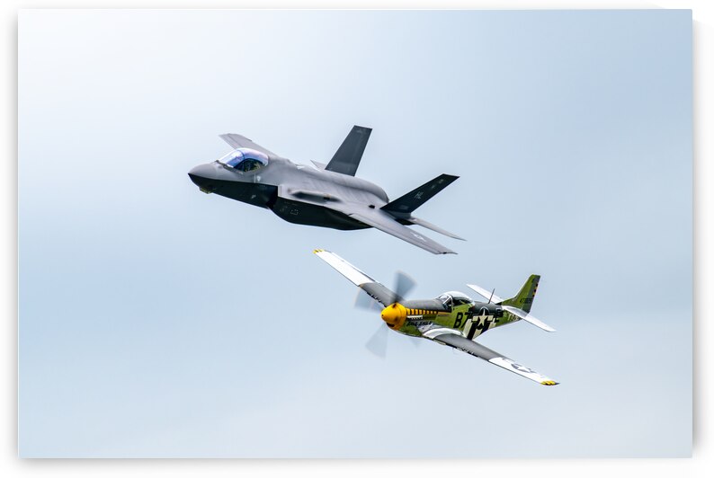Heritage Flight - P-51D Mustang & F-35 Lightning II by Pisarek Photography