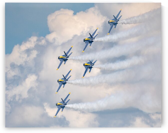 US Navy Blue Angels in the Delta Formation by Pisarek Photography