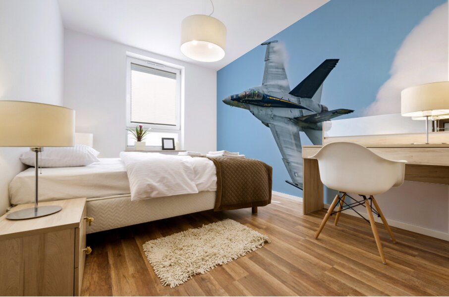 US Navy F-18 Super Hornet tearing through the Sky Mural print