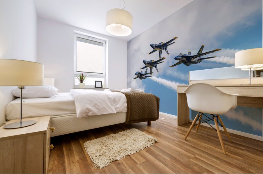 US Navy Blue Angels - Double Farvel Formation Mural print