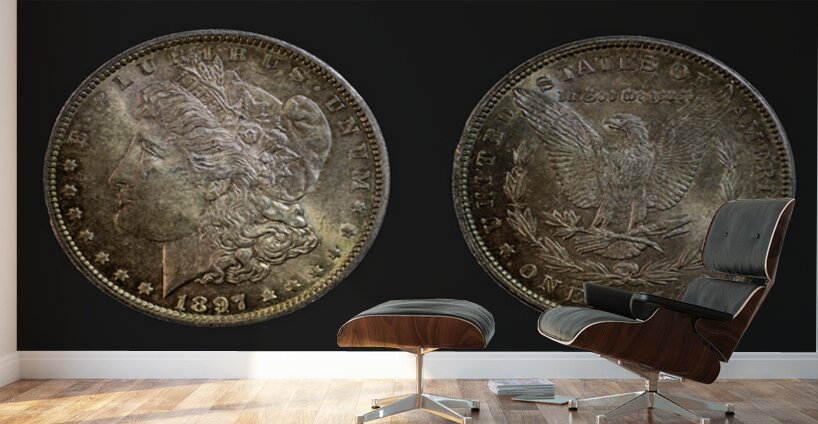 1897 United States Morgan Silver Dollar Wall Murals