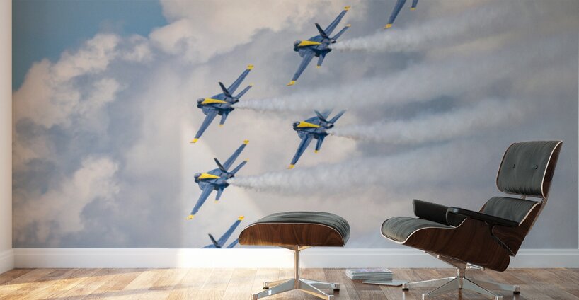 US Navy Blue Angels in the Delta Formation Wall Murals