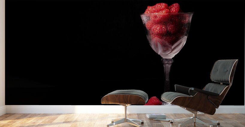 Raspberries in a Wine Glass Wall Murals