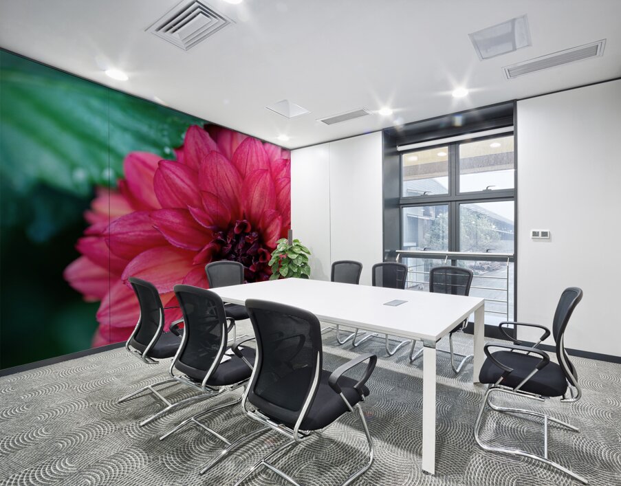 Dark Pink Dahlia Wall Printing