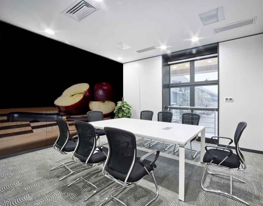 Apples on a Cutting Board Wall Printing