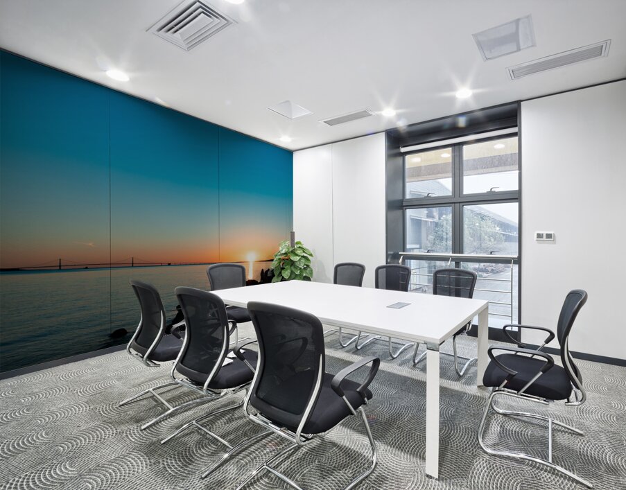 Sunset and the Mackinac Bridge Wall Printing