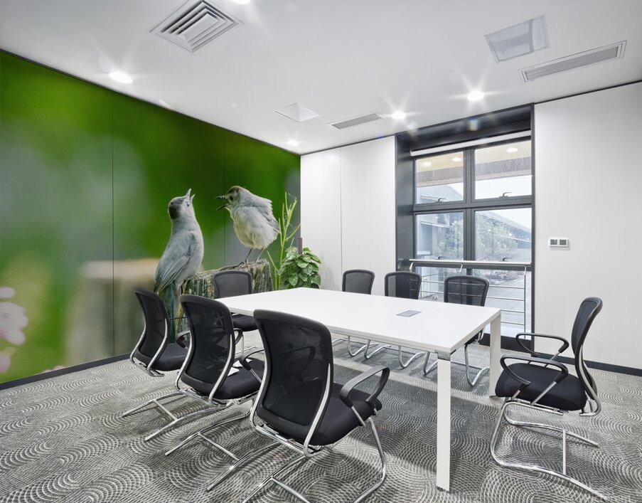 Two Cat Birds having a Conversation Wall Printing