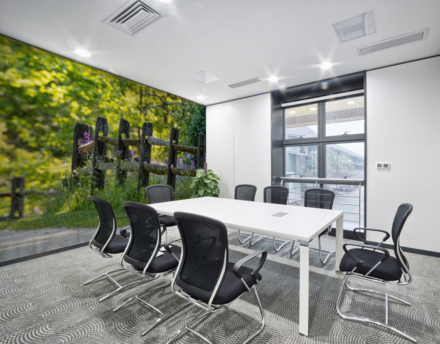 Fence and Flowers Wall Printing