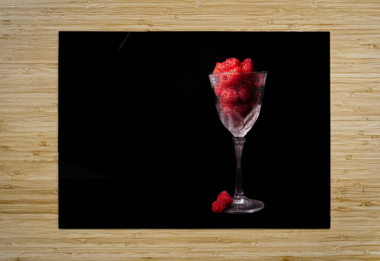 Raspberries in a Wine Glass Pisarek Photography Puzzle printing