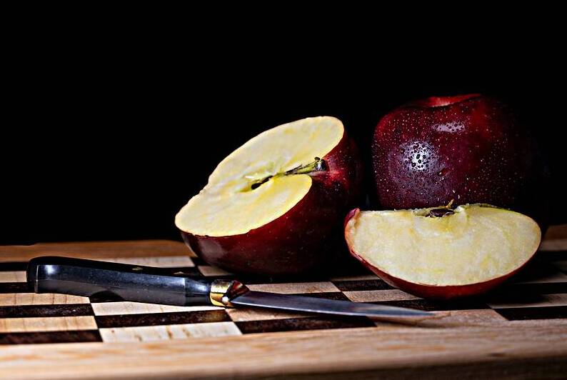Apples on a Cutting Board by Pisarek Photography
