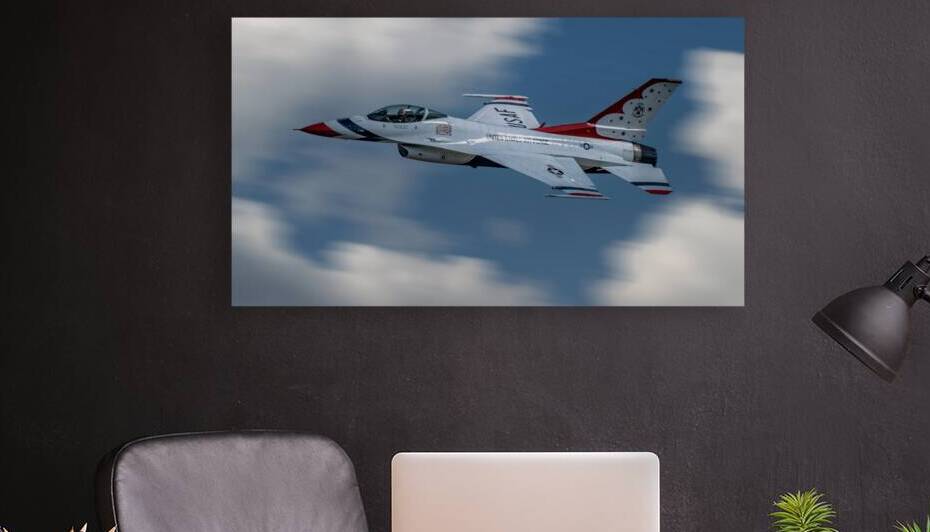 US Air Force F-16 Falcon - Thunderbirds Opposing Solo tears up the sky by Pisarek Photography