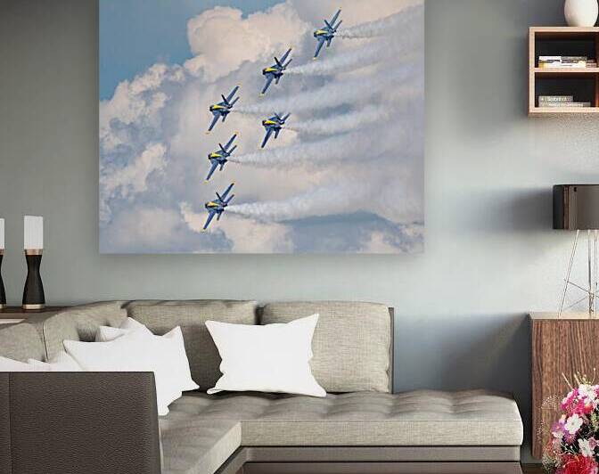 US Navy Blue Angels in the Delta Formation by Pisarek Photography